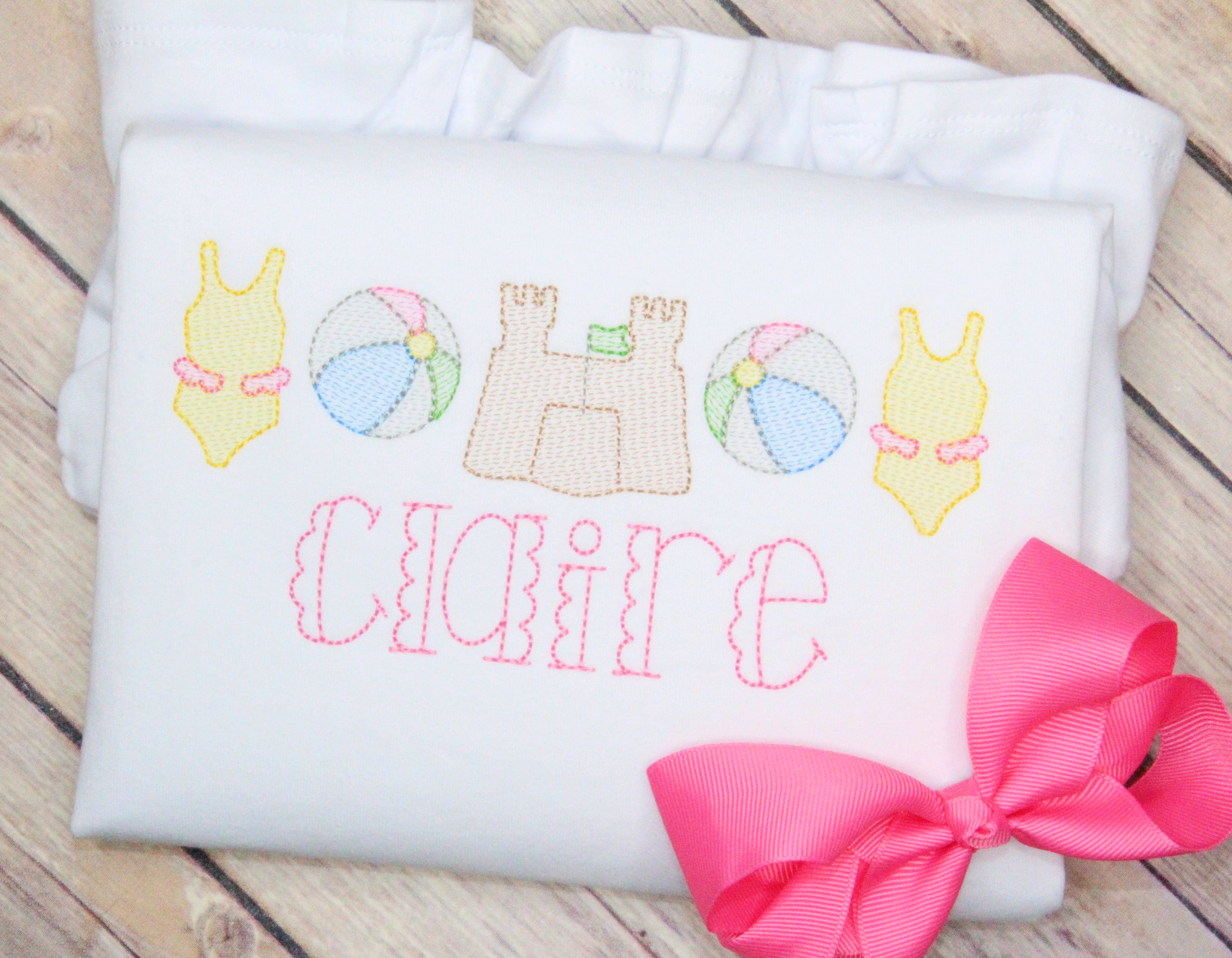 Beach Set Embroidery Design
