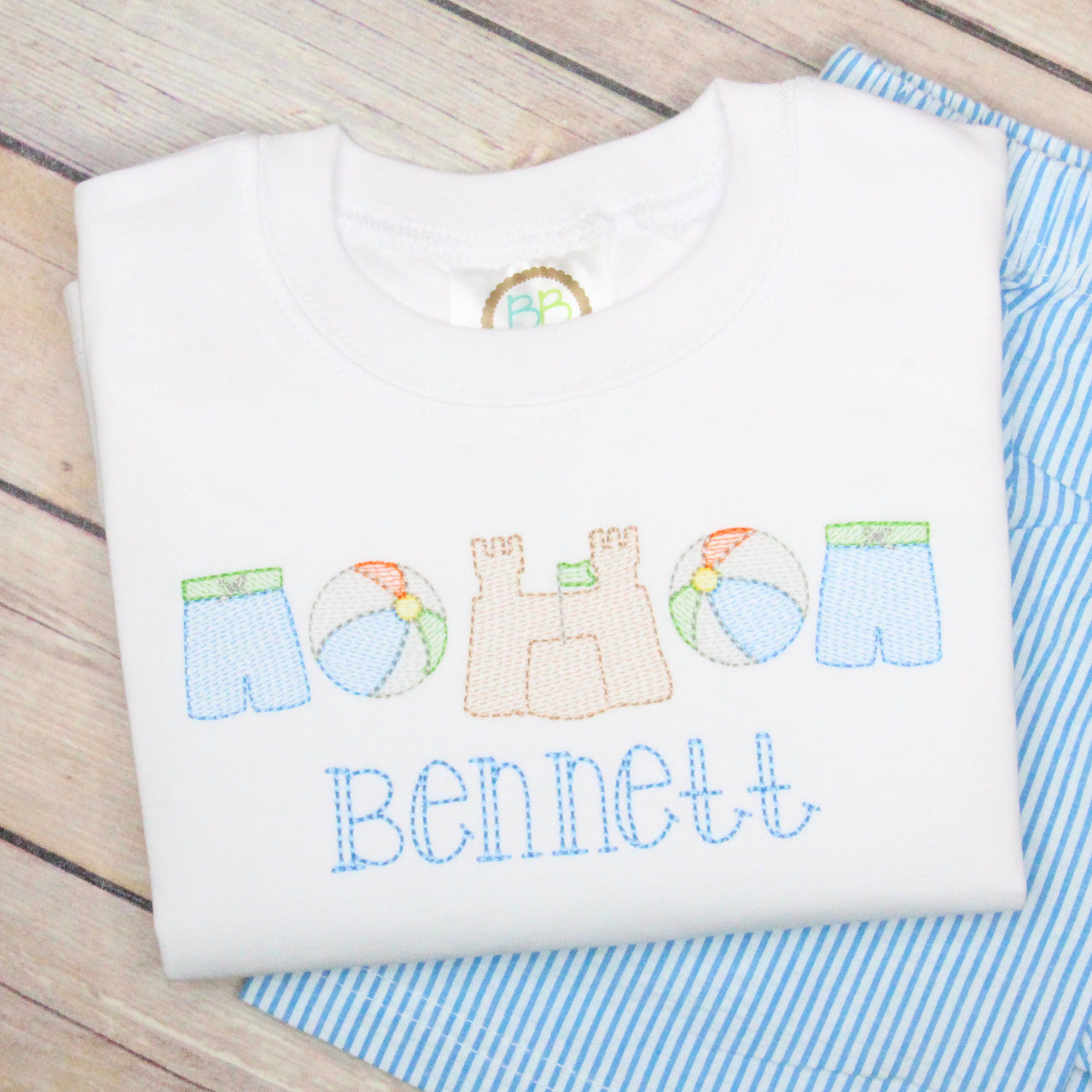Beach Set Embroidery Design