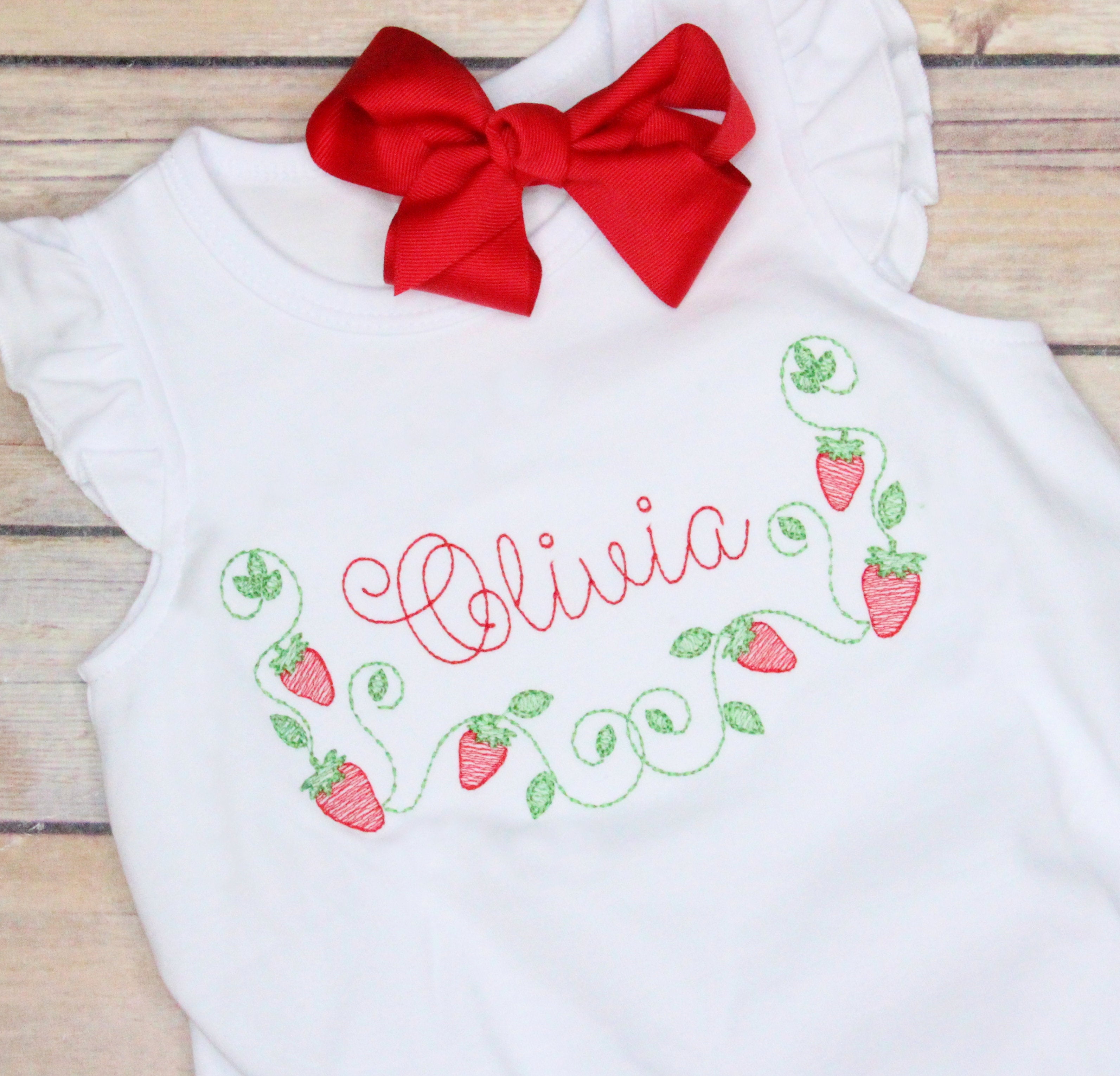 Strawberry Vine Embroidery Design