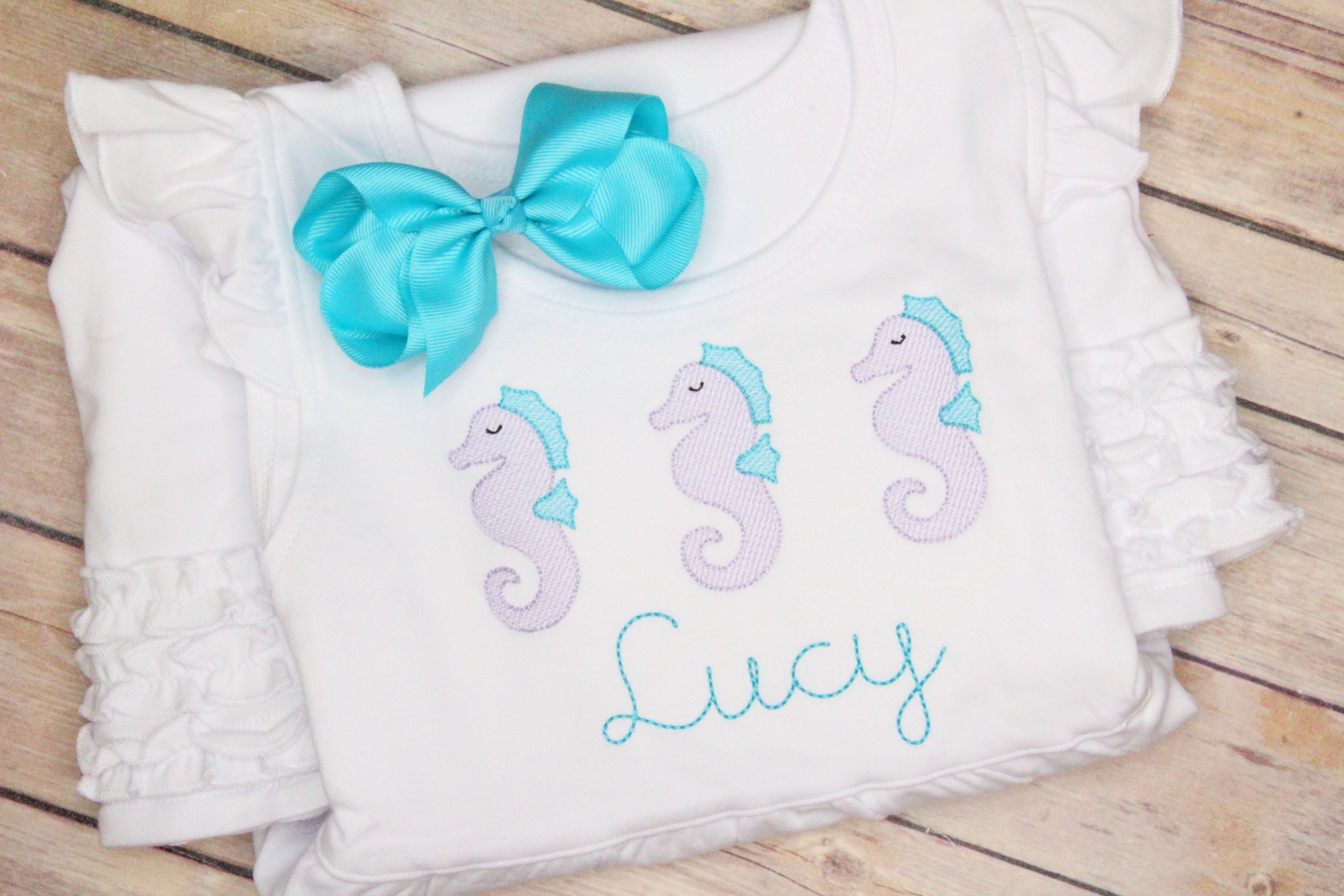 Seahorse Trio Embroidery Design