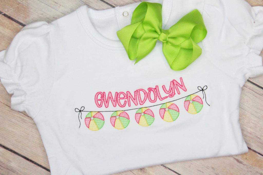 Beach Ball Embroidery Design