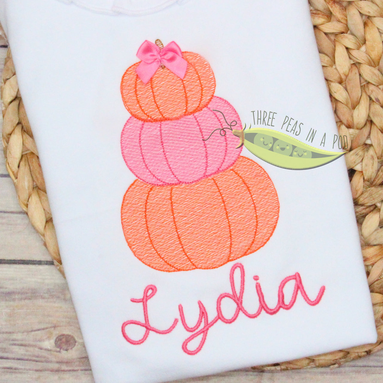 Stacked Pumpkin Trio with Bow