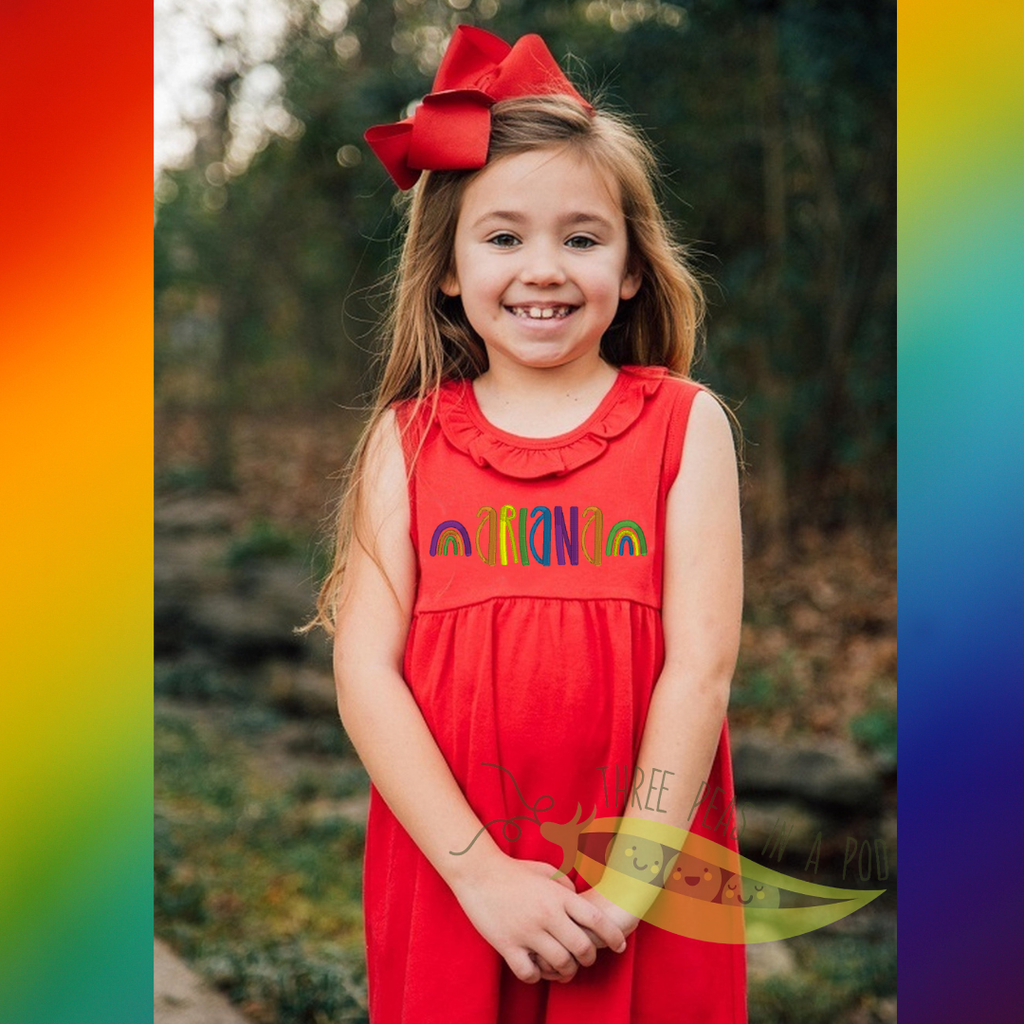 SALE! Red Rainbow Dress