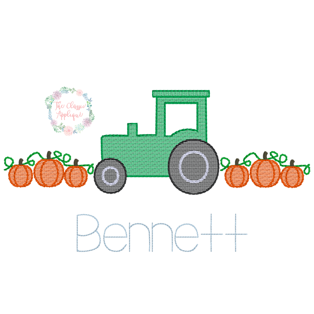 Tractor with Pumpkins