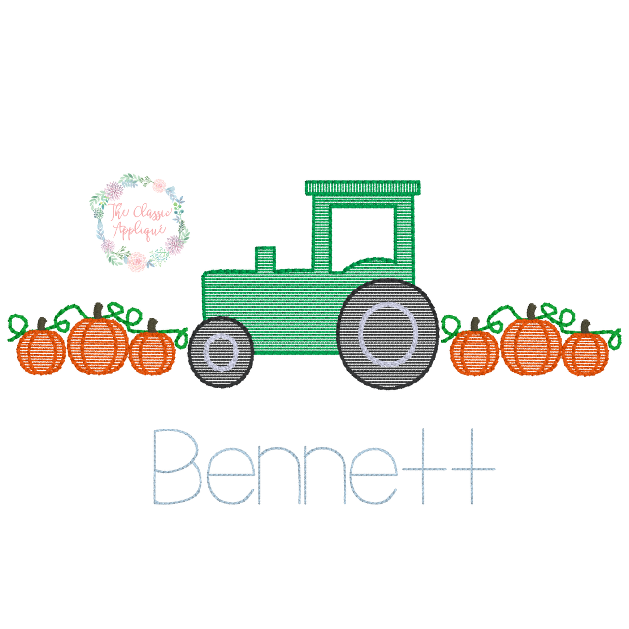 Tractor with Pumpkins