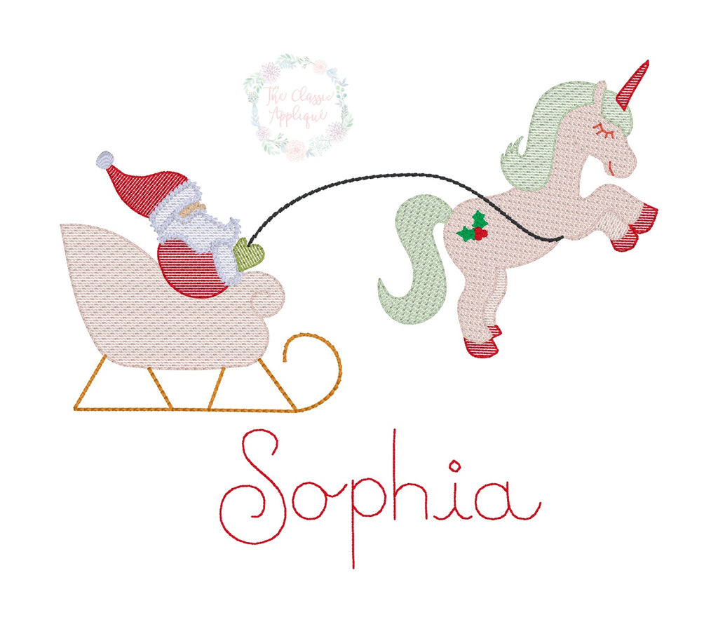 Christmas Unicorn with Santa