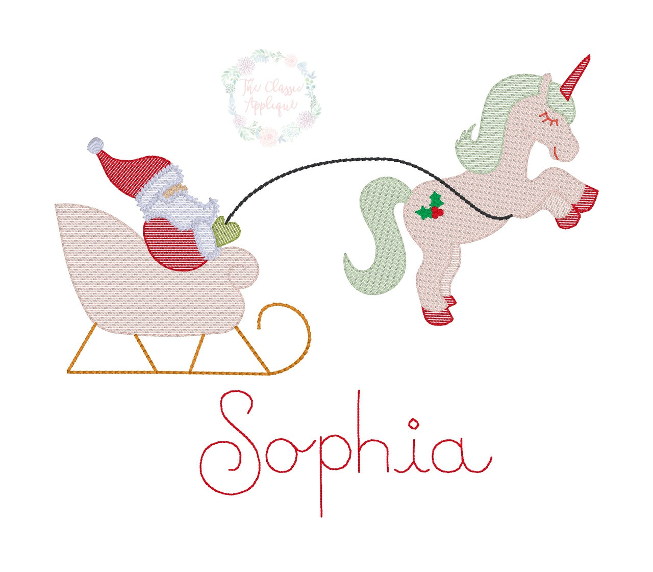 Christmas Unicorn with Santa